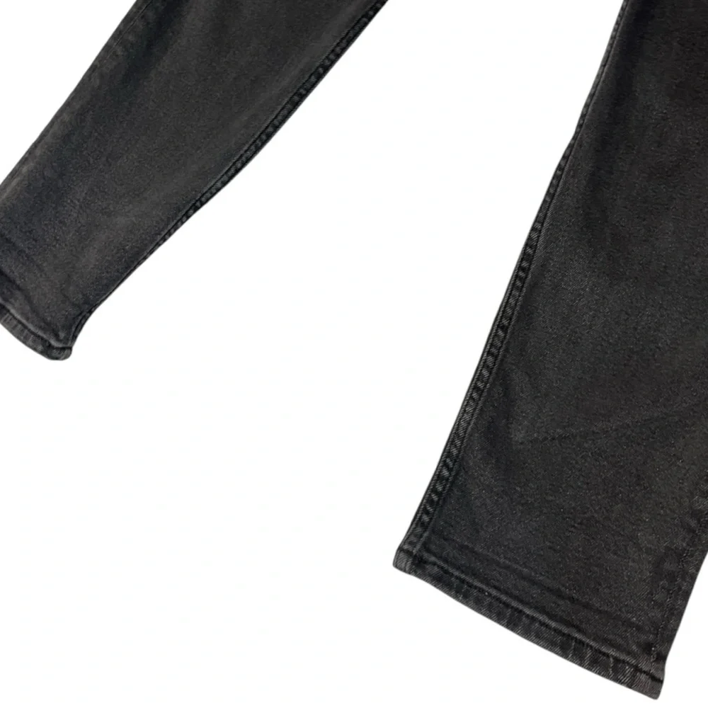 H&M Embroidered Floral Black Washed Denim Girlfriend Fit Jeans - Picture 6 of 12